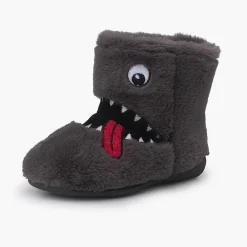 Zapatillas Casa<Pisamonas Botas Casa Invierno Dibujo Monstruo Color Gris