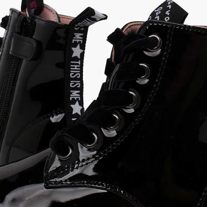 Botas<Pisamonas Botas Cordones Terciopelo Tipo Charol Garvalin