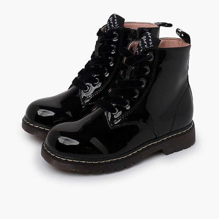 Botas<Pisamonas Botas Cordones Terciopelo Tipo Charol Garvalin