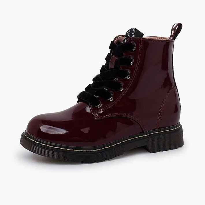 Botas<Pisamonas Botas Cordones Terciopelo Tipo Charol Garvalin