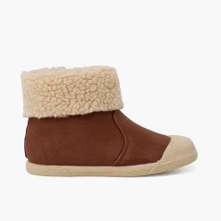 Botas<Pisamonas Botas Cuero Vegano Cremallera Color Marron