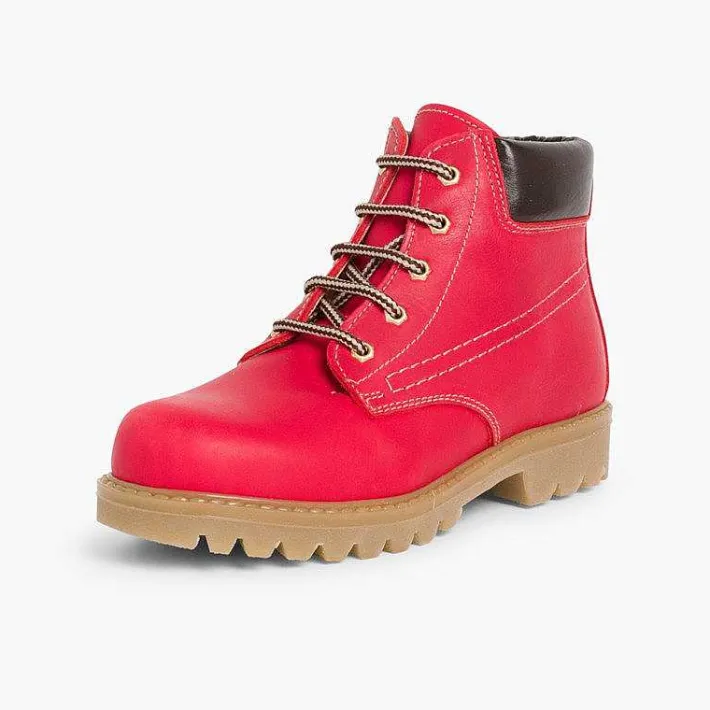 Botas<Pisamonas Botas Estilo Montana Niños Y Adultos Color Rojo