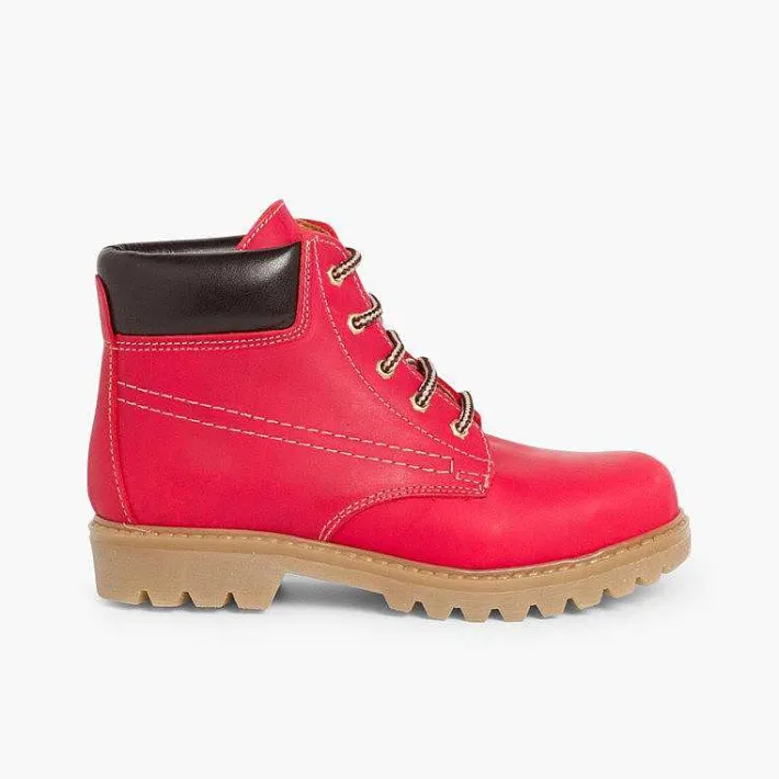Botas<Pisamonas Botas Estilo Montana Niños Y Adultos Color Rojo