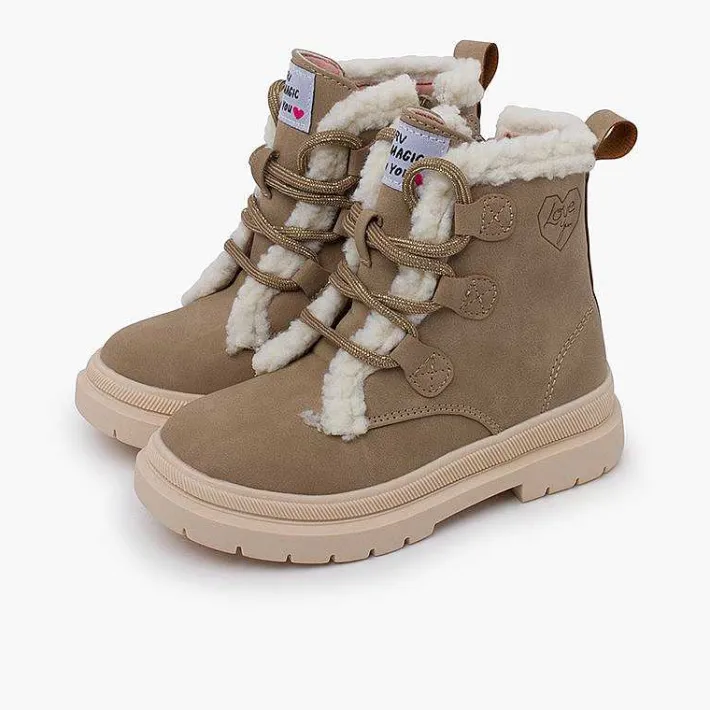 Botas<Pisamonas Botas Garvalin Pelito Cordones Color Topo