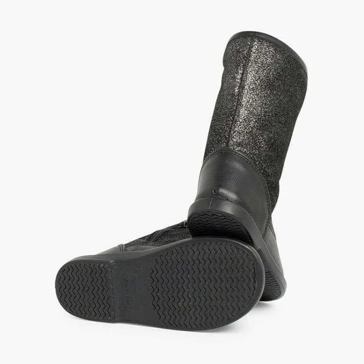 Botas<Pisamonas Botas Niña Piel Y Serraje Brillos