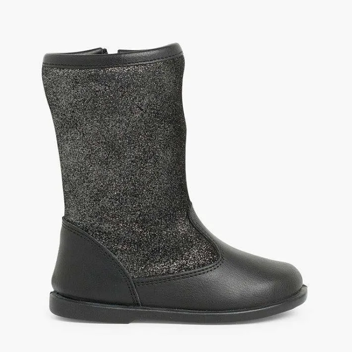 Botas<Pisamonas Botas Niña Piel Y Serraje Brillos