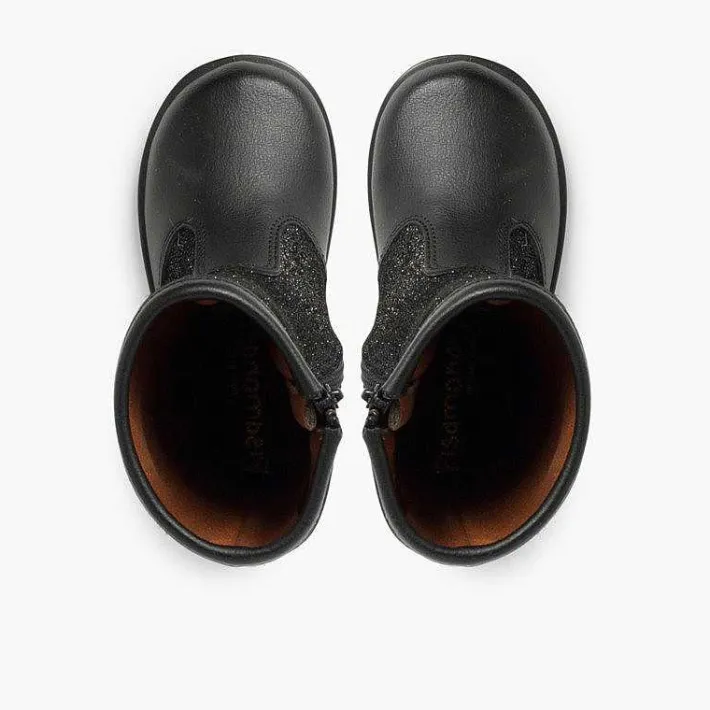 Botas<Pisamonas Botas Niña Piel Y Serraje Brillos