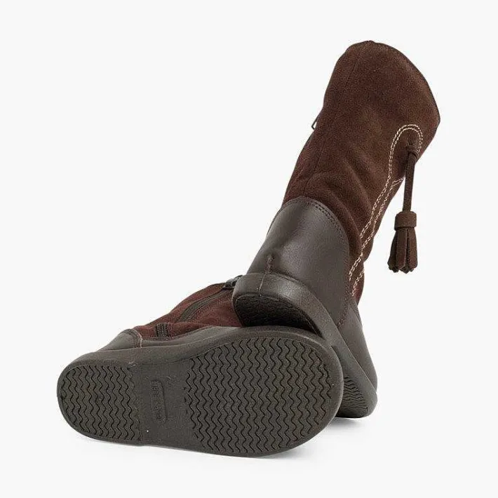 Botas<Pisamonas Botas Niña Piel Y Serraje Borlas