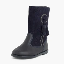 Botas<Pisamonas Botas Niña Piel Y Serraje Borlas