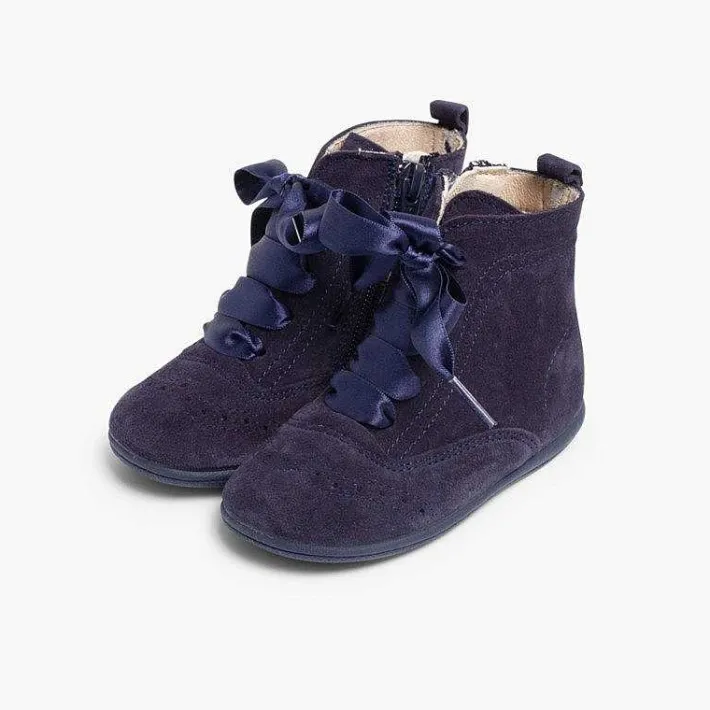 Botas<Pisamonas Botas Pascualas Con Cremallera Y Lazo Raso