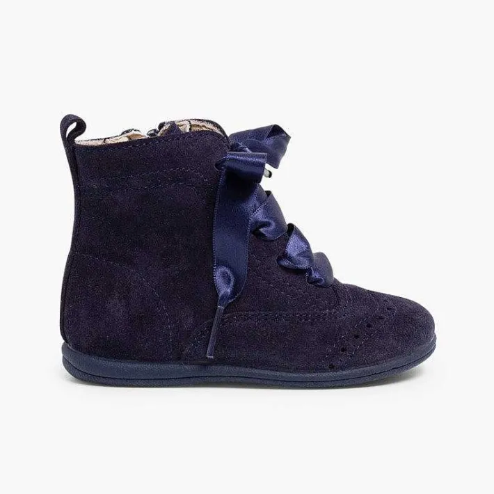 Botas<Pisamonas Botas Pascualas Con Cremallera Y Lazo Raso