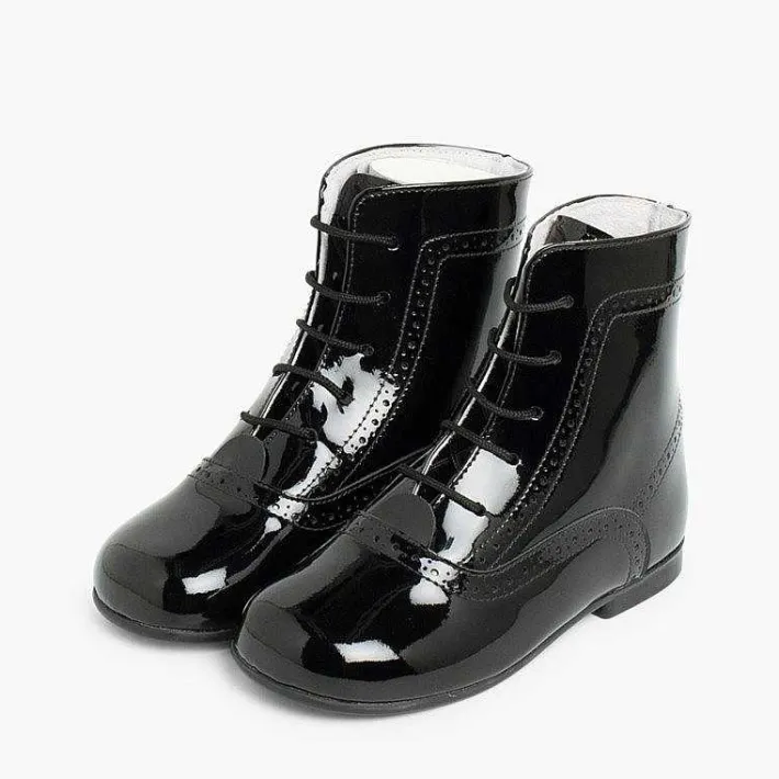 Botas<Pisamonas Botas Pascualas Para Niñas Charol