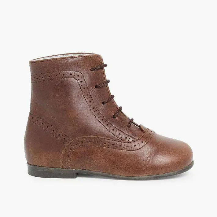 Botas<Pisamonas Botas Pascualas Para Niñas Piel
