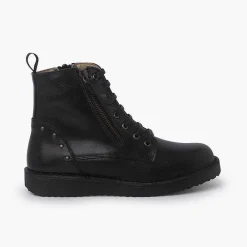Botas<Pisamonas Botas Piel Y Tachuelas Con Doble Cremallera