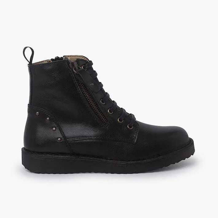 Botas<Pisamonas Botas Piel Y Tachuelas Con Doble Cremallera