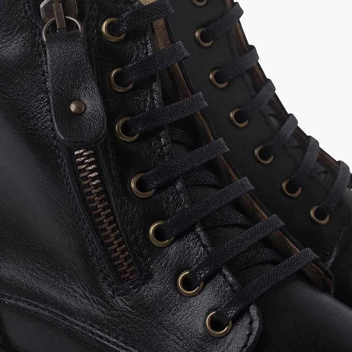 Botas<Pisamonas Botas Piel Y Tachuelas Con Doble Cremallera
