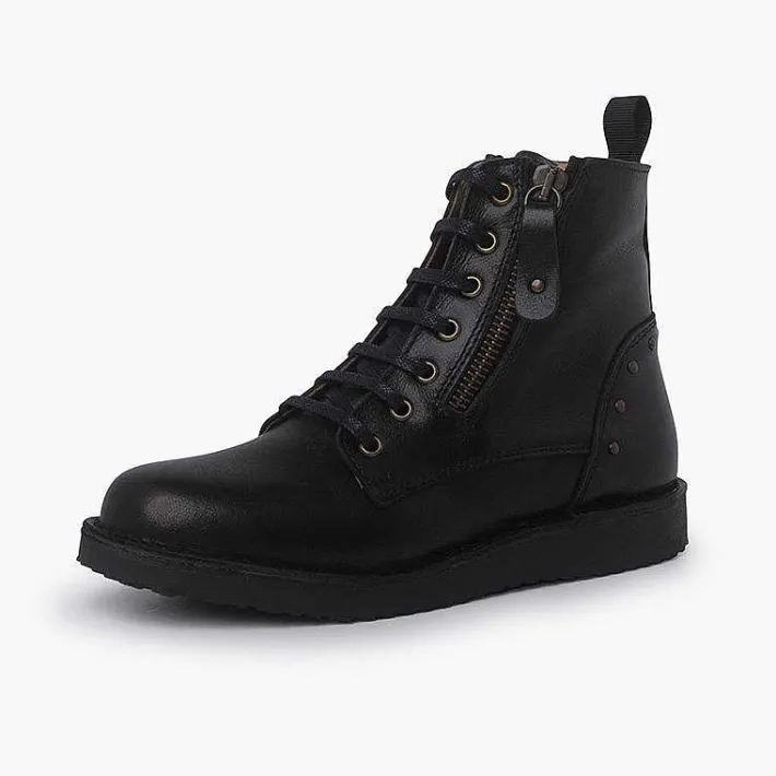 Botas<Pisamonas Botas Piel Y Tachuelas Con Doble Cremallera