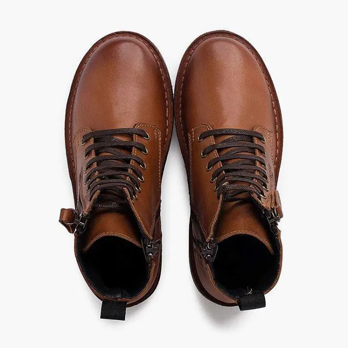 Botas<Pisamonas Botas Piel Y Tachuelas Con Doble Cremallera