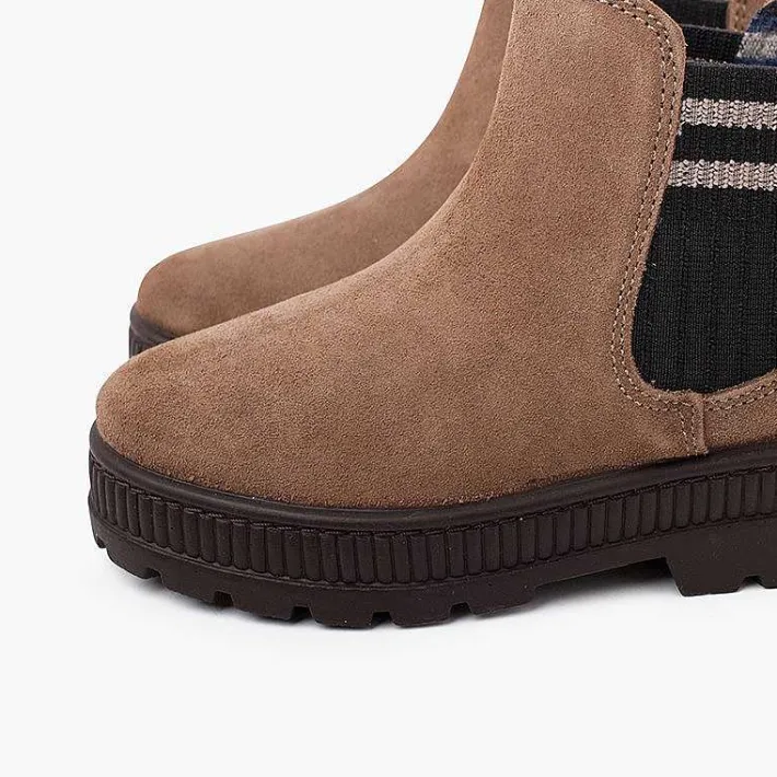 Botas<Pisamonas Botas Serraje Elastico Lateral Calcetin Rayas