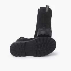Botas<Pisamonas Botas Serraje Estilo Militar Niños Color Negro