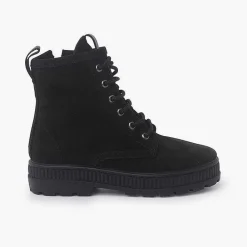 Botas<Pisamonas Botas Serraje Estilo Militar Niños Color Negro