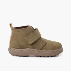 Botas<Pisamonas Botas Serraje Niños Suela Sport Tira Adherente