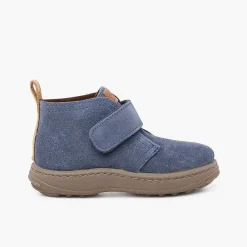 Botas<Pisamonas Botas Serraje Niños Suela Sport Tira Adherente