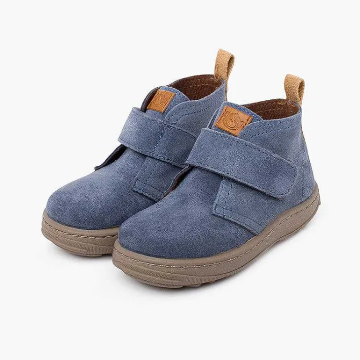 Botas<Pisamonas Botas Serraje Niños Suela Sport Tira Adherente