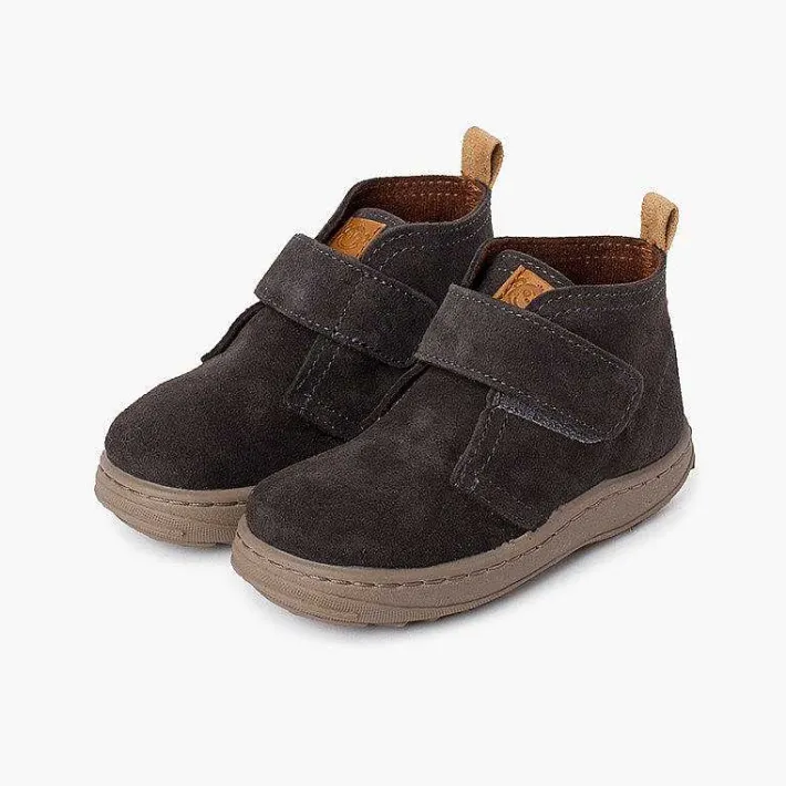 Botas<Pisamonas Botas Serraje Niños Suela Sport Tira Adherente