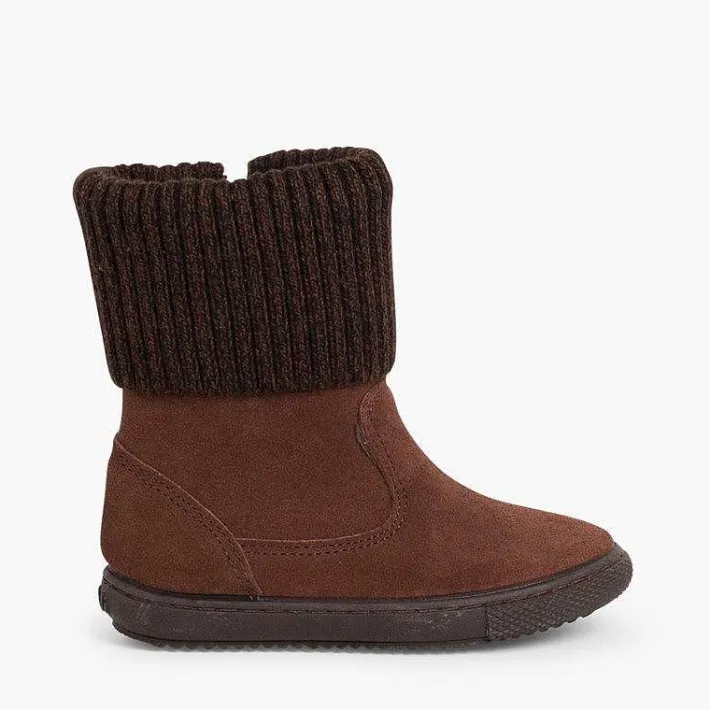 Botas<Pisamonas Botas Serraje Y Cuello En Lana Jaspeada