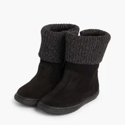 Botas<Pisamonas Botas Serraje Y Cuello En Lana Jaspeada