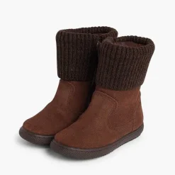 Botas<Pisamonas Botas Serraje Y Cuello En Lana Jaspeada