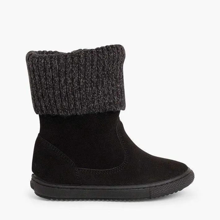 Botas<Pisamonas Botas Serraje Y Cuello En Lana Jaspeada