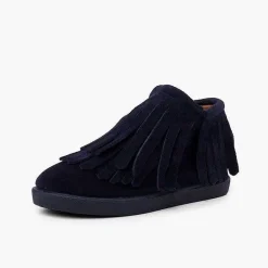 Botas<Pisamonas Botin Serraje Flecos Cremallera Lateral