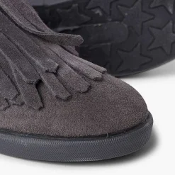 Botas<Pisamonas Botin Serraje Flecos Cremallera Lateral