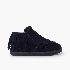 Botas<Pisamonas Botin Serraje Flecos Cremallera Lateral