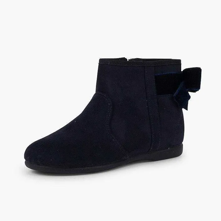 Botas<Pisamonas Botines Con Lazo Terciopelo Y Cremallera
