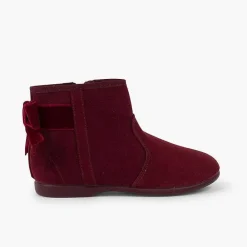 Botas<Pisamonas Botines Con Lazo Terciopelo Y Cremallera