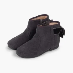 Botas<Pisamonas Botines Con Lazo Terciopelo Y Cremallera
