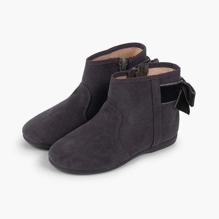 Botas<Pisamonas Botines Con Lazo Terciopelo Y Cremallera
