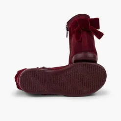 Botas<Pisamonas Botines Con Lazo Terciopelo Y Cremallera