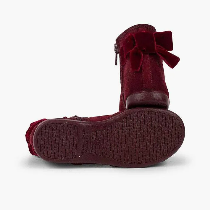 Botas<Pisamonas Botines Con Lazo Terciopelo Y Cremallera