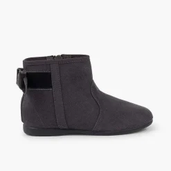 Botas<Pisamonas Botines Con Lazo Terciopelo Y Cremallera