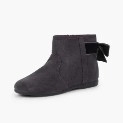 Botas<Pisamonas Botines Con Lazo Terciopelo Y Cremallera