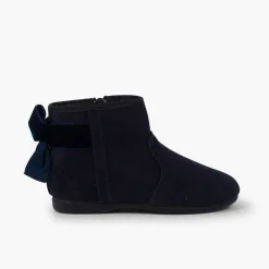 Botas<Pisamonas Botines Con Lazo Terciopelo Y Cremallera