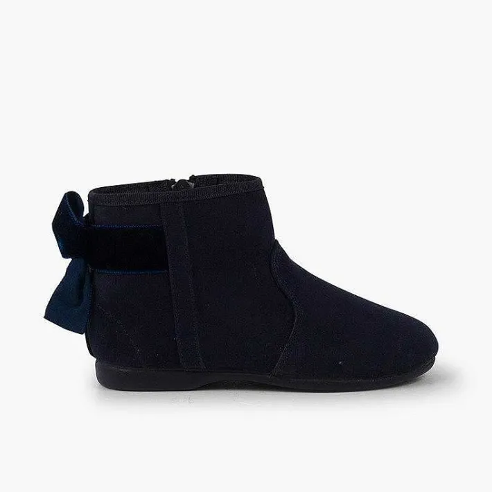 Botas<Pisamonas Botines Con Lazo Terciopelo Y Cremallera