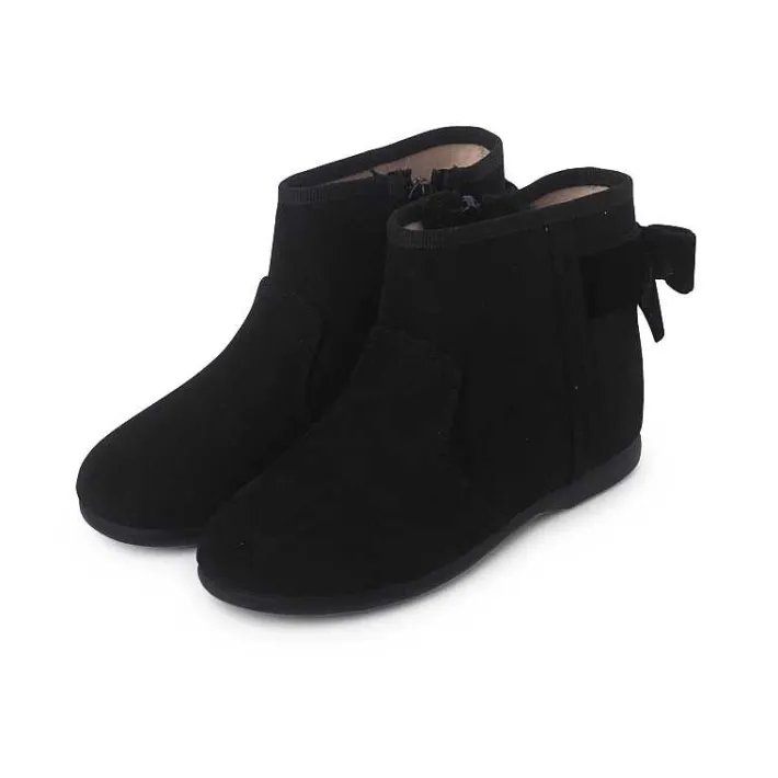 Botas<Pisamonas Botines Con Lazo Terciopelo Y Cremallera