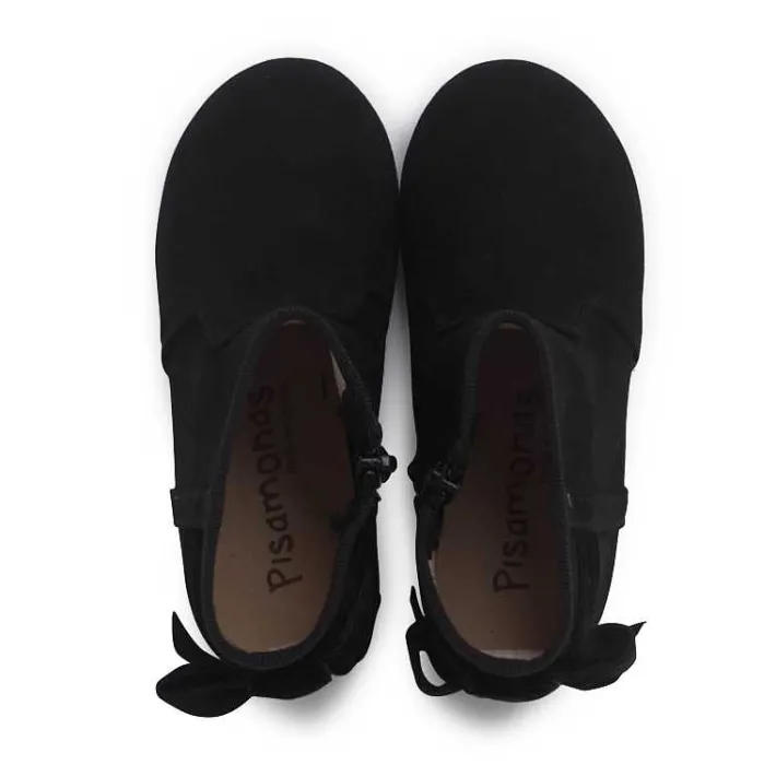 Botas<Pisamonas Botines Con Lazo Terciopelo Y Cremallera