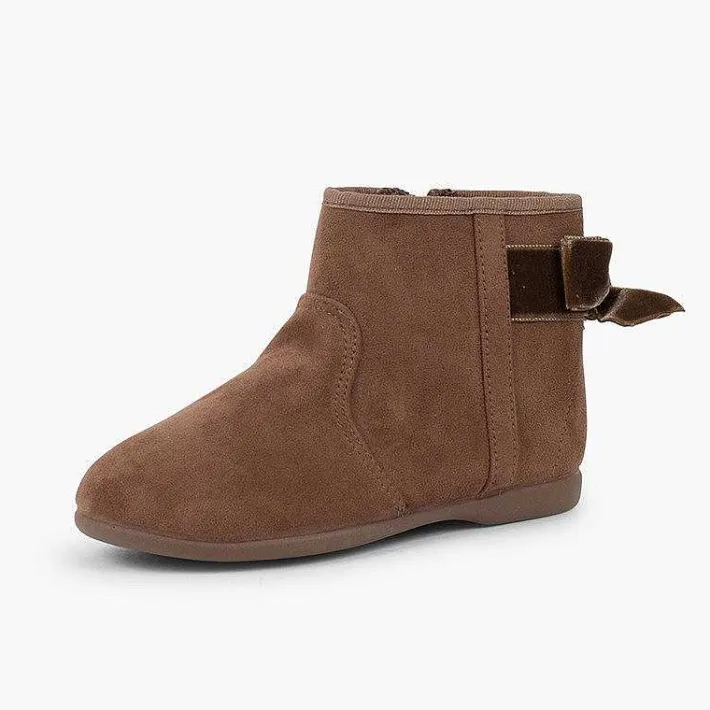 Botas<Pisamonas Botines Con Lazo Terciopelo Y Cremallera