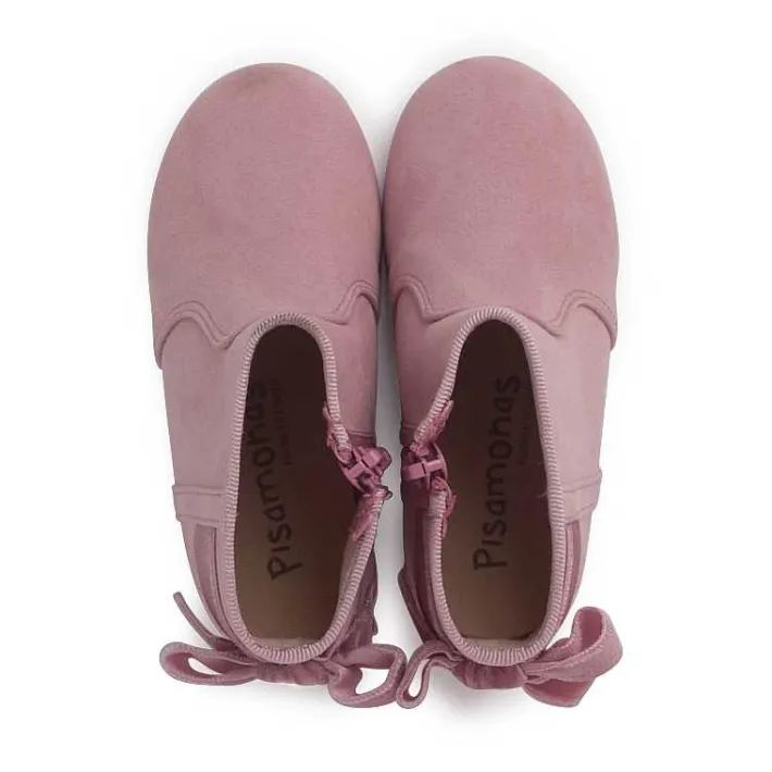 Botas<Pisamonas Botines Con Lazo Terciopelo Y Cremallera